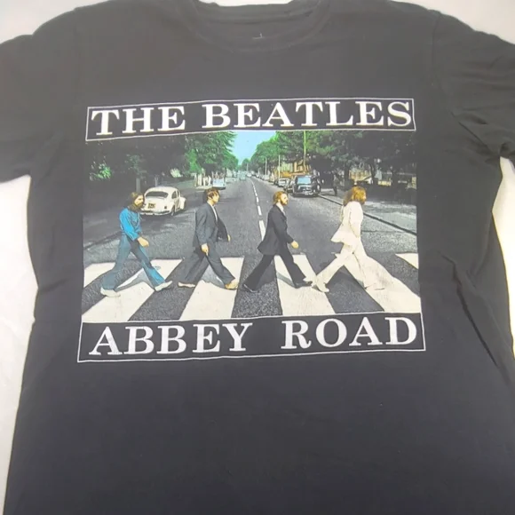 The Beatles Black Tee Abbey Road*  Album Cover Colorblock Graphics Mediu