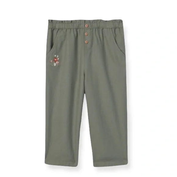 OshKosh B’gosh Toddler Girls Embroidered Pants in Olive