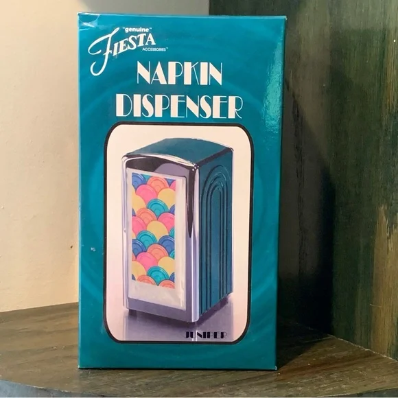 Fiesta Napkin Dispenser in Teal with Multicolor Art Panel
