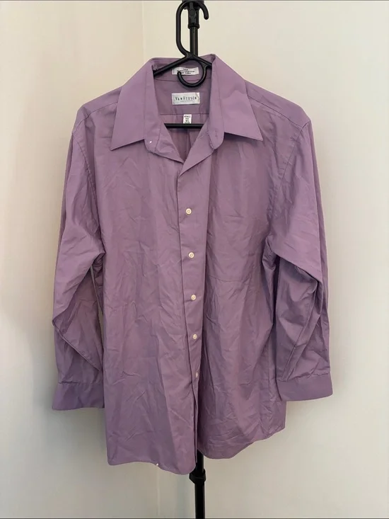 Van Heusen Men’s Purple Button-Up Dress Shirt