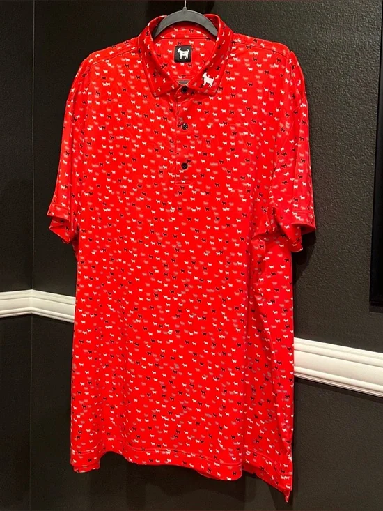 Goated Men's Red EXOD 20:3 Short Sleeve Performance Golf Polo Shirt Size 3XL