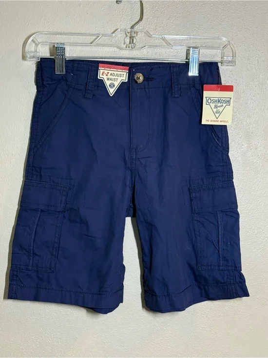 NWT OshKosh B'gosh Boys' Navy Cargo Shorts with EZ-Adjust Waist 2 Available