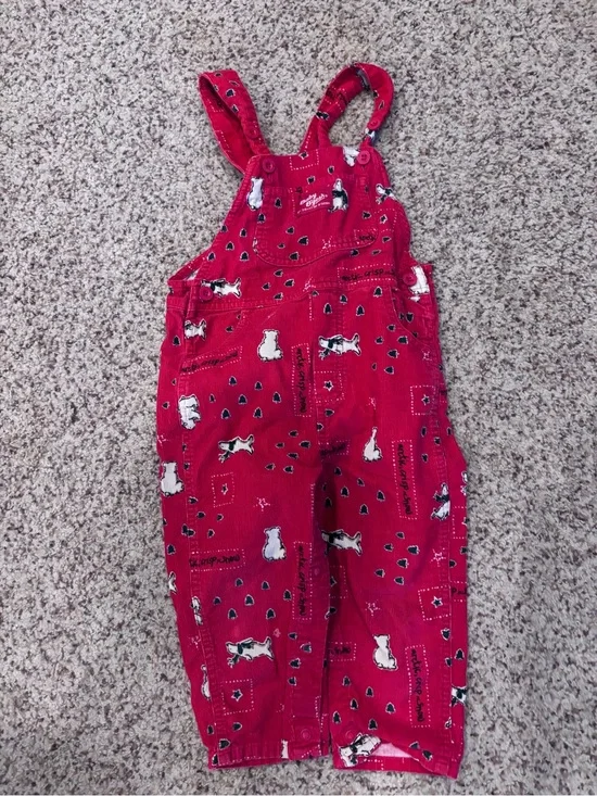 OshKosh B'gosh Red Corduroy Arctic Overalls