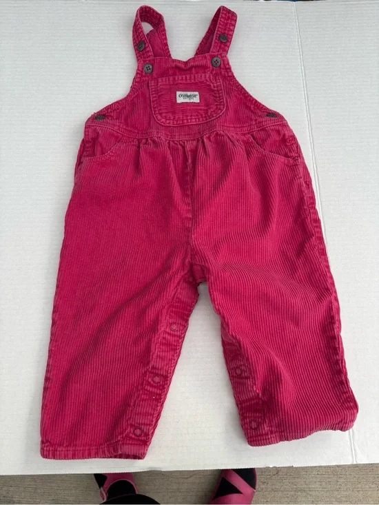 VINTAGE OshKosh B'gosh Fuchsia Corduroy Overalls for Kids