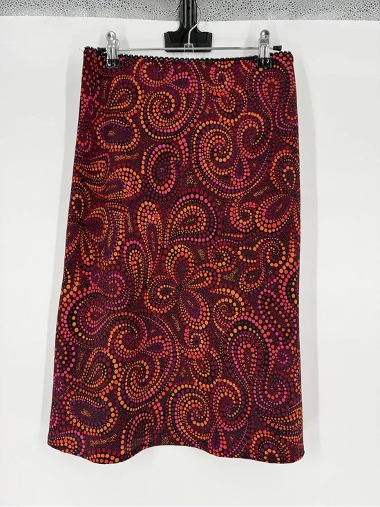 Y2K Vintage Fire Los Angeles A-Line Midi Skirt Polka Dot Retro Boho Medium
