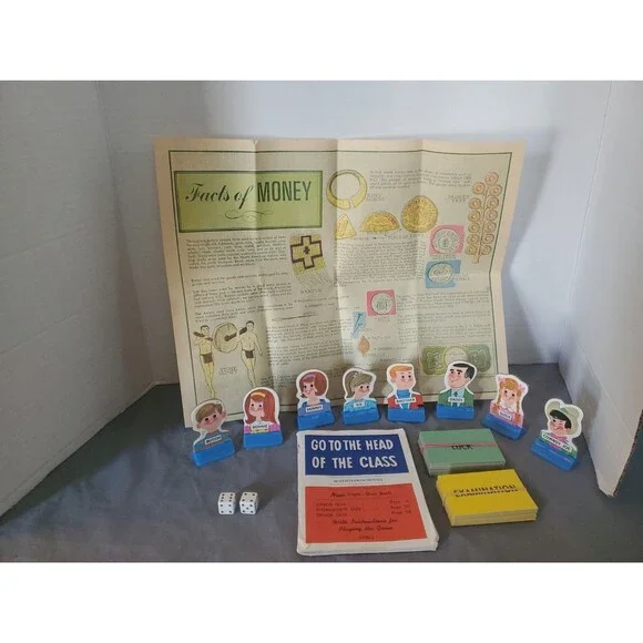 Vtg Milton Bradley GO TO THE HEAD OF THE CLASS Replacement Pieces Rules & Cards
