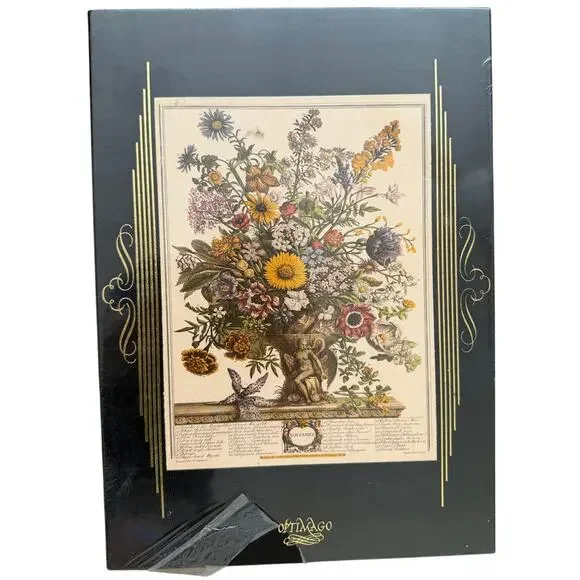 NIB: OPTIMAGO Hand Cut Wooden Jigsaw Puzzle: Furber‎ Flower Engravings November