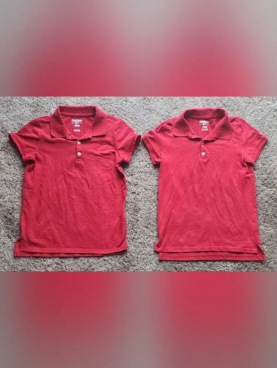 Boys Osh Kosh Boys Size 8/8A Red Uniform Polo, In Good Shape, Minor Flaw Shown