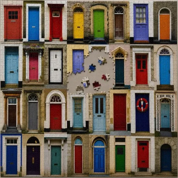 Melissa & Doug Knock Knock 1000 Piece Jigsaw Puzzle Colorful Doors Adult 12+