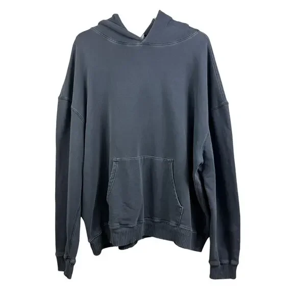 Elwood Slate Gray Hoodie Mens XXL Organic Cotton Kangaroo Pocket Relaxed Fit