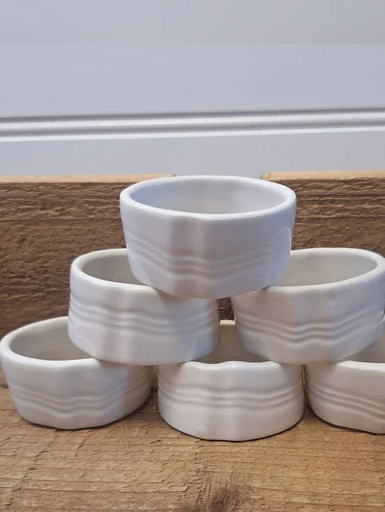 Ceramic Napkin Rings, Set Of 6
