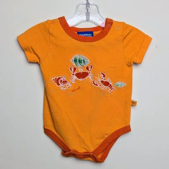 Vintage Osh Kosh Crabs Sea Life Bodysuit‎ Genuine Baby Y2K Size 3 Months