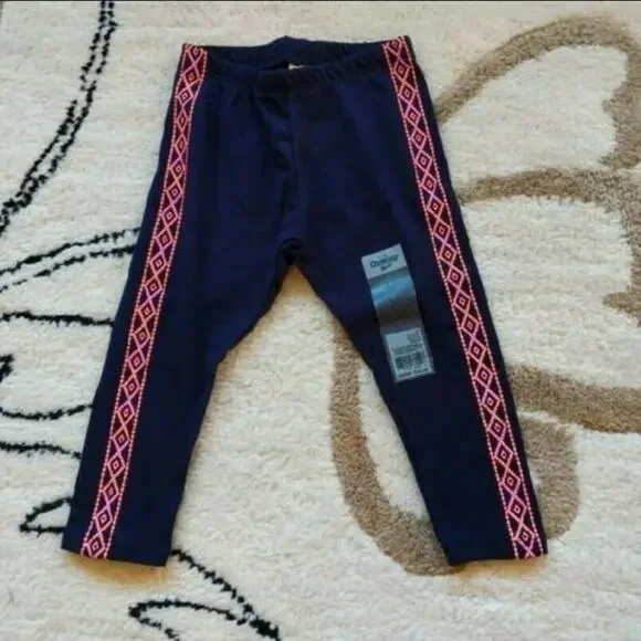 NWT OshKosh Dark Blue Ikat Leggings 3T