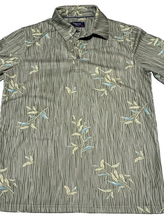 Olive Green Printed Polo Shirt