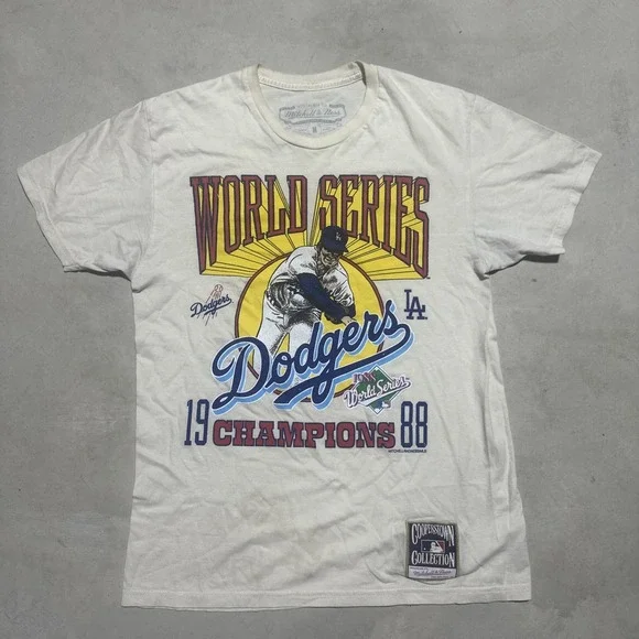 1988 World Series LA Dodgers Mitchell & Ness Championship T-shirt SZ M MLB