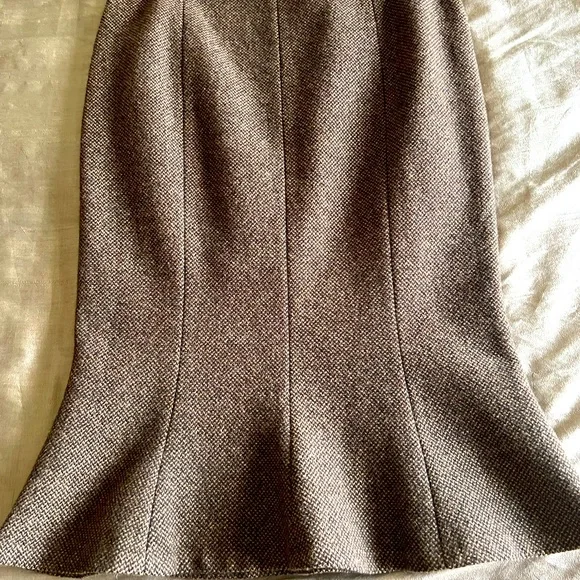 Ralph Lauren Brown Tweed Midi Skirt