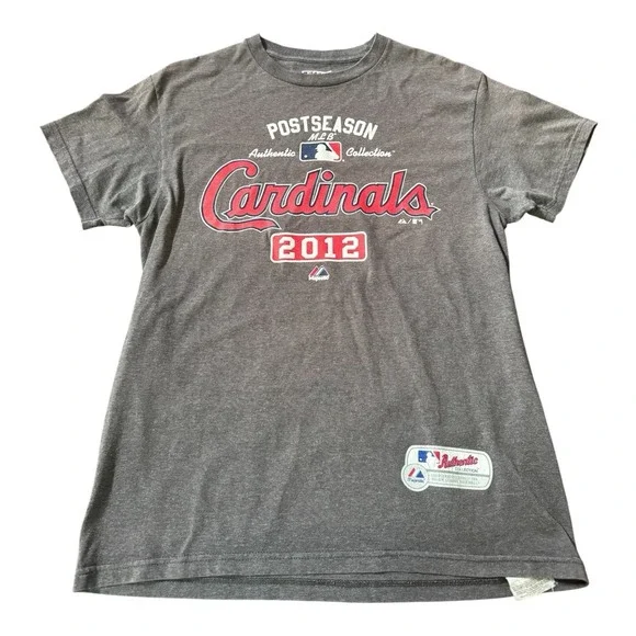 St Louis Cardinals 2012 Postseason Authentic Collection T Shirt Medium Gray MLB