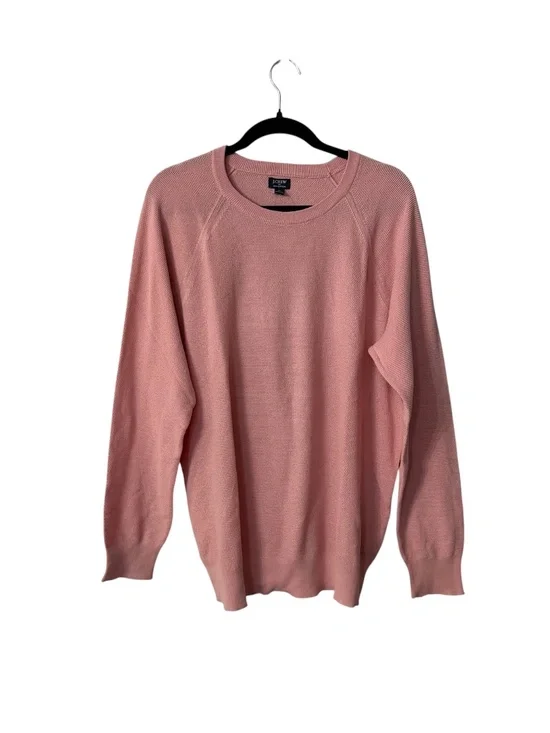 J. Crew Men’s Salmon Pink Long Sleeve Cotton Knit Crewneck Sweater Sz XXL NWT