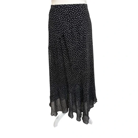 CAbi‎ Sinatra, Black and White, Long Maxi Polka Dot Skirt, Women's Size 8