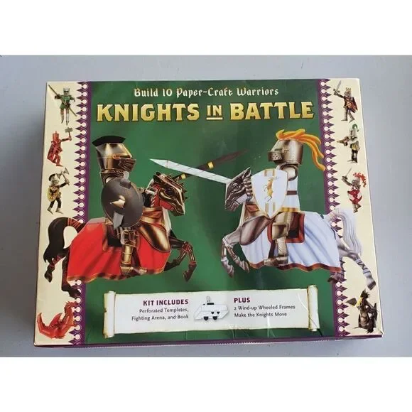 STERLING INNOVATION KNIGHTS IN BATTLE BUILD 10 PAPER-CRAFT WARRIORS open box