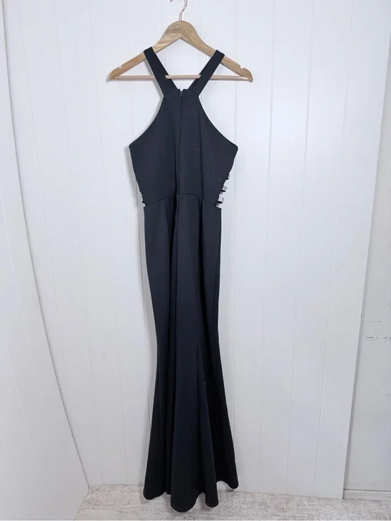 Speechless Black Maxi Skirt with Front Slit Detail