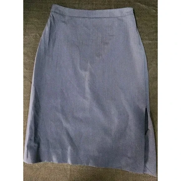 Banana Republic Woman's Gray Navy Gray Wool Blend Pencil Skirt‎ Sz Petite 0 New