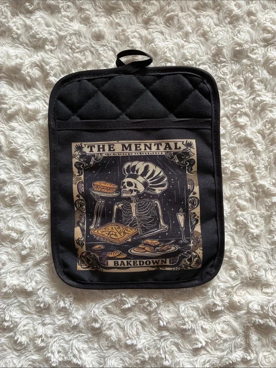 Black Mental Bakedown Halloween Pot Holder