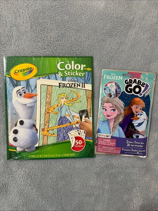 Crayola Frozen II Color & Sticker Activity Book with Grab &Go adventure Set -New