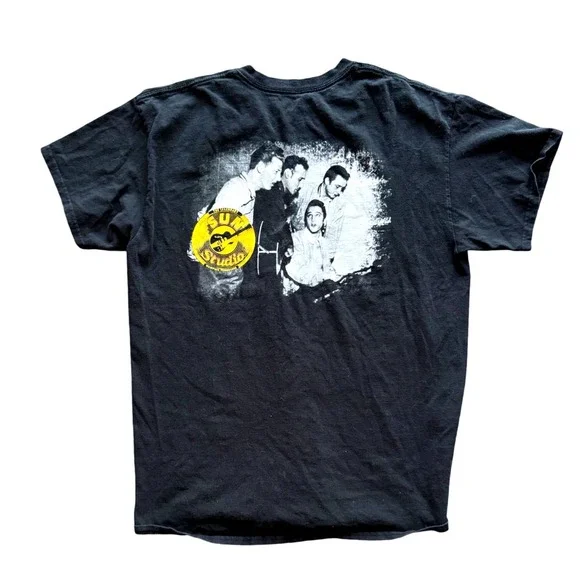 Sun Studio Million Dollar Quartet T-Shirt Black Rock N Roll Graphic Tee Medium