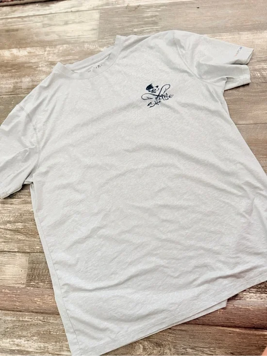 Salt Life White Short-Sleeve Tee with Navy Chest Logo