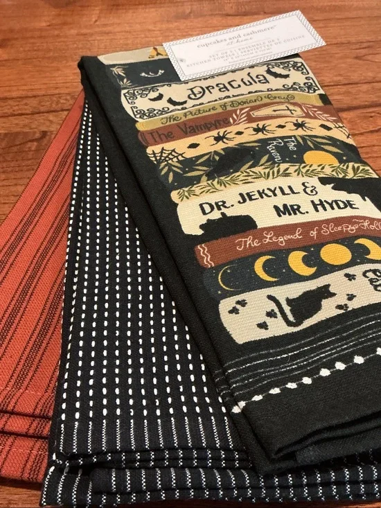 cupcakes and cashmere Halloween Kitchen Towels - Set of 3
