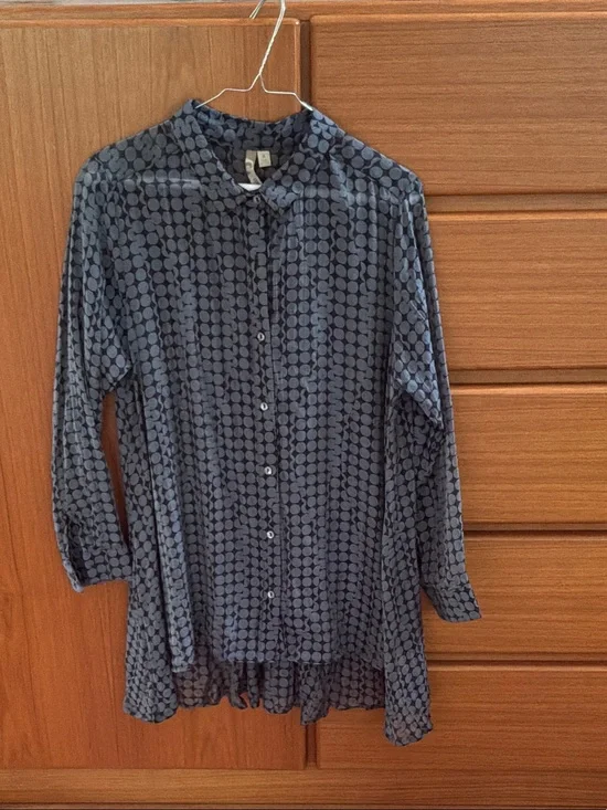 Comfy USA black/grey Dot-Pattern Button-Down Shirt