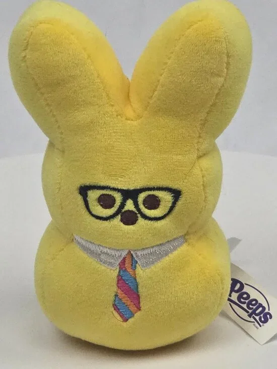 Peeps Scented Bunny Plush Yellow Glasses Tie Cotton Candy 6