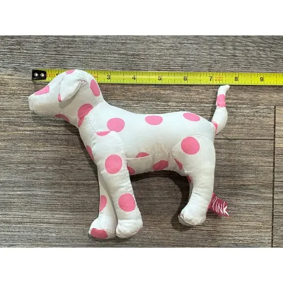 VICTORIA’S SECRET Pink Polka Dot Print Dog Plush Rare Collectible