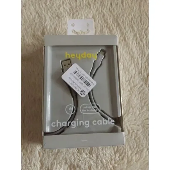 heyday™ 6' Micro USB to USB-A Round Cable-Cool Gray/Silver