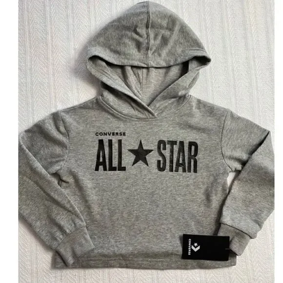 CONVERSE ALL STAR GIRLS MEDIUM Size 6 (5-6 years) Gray Hoodie