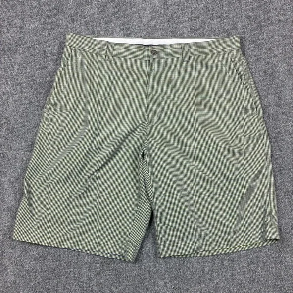 Callaway Mens Golf Shorts Size W36 Green Black Micro Check Plaid Performance