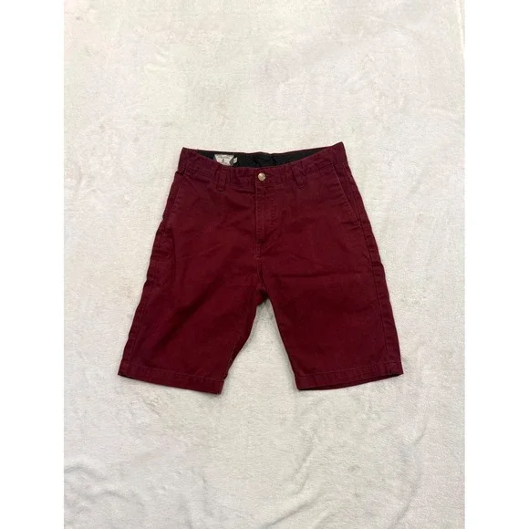 Volcom Frickin Modern Fit Chino Shorts Mens 28 Burgundy Maroon Skate Casual