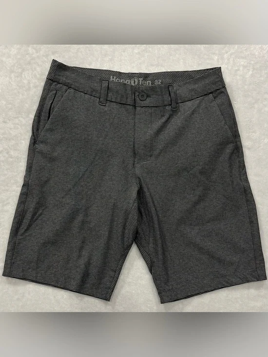 Hang Ten Hybrid Gray Striped 5-Pocket Shorts Men's Size 32