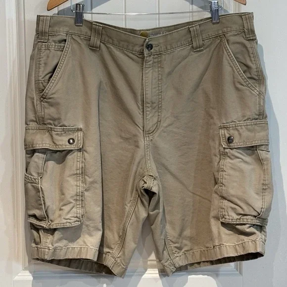 Carhartt Cargo Shorts Mens 42 Relaxed Fit Khaki Work Utility‎ Pocket Casual