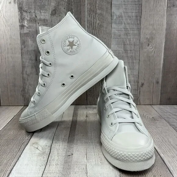Converse Chuck Taylor All Star Kids Size 6 GS Lift High Top Shoes Sneakers Beige