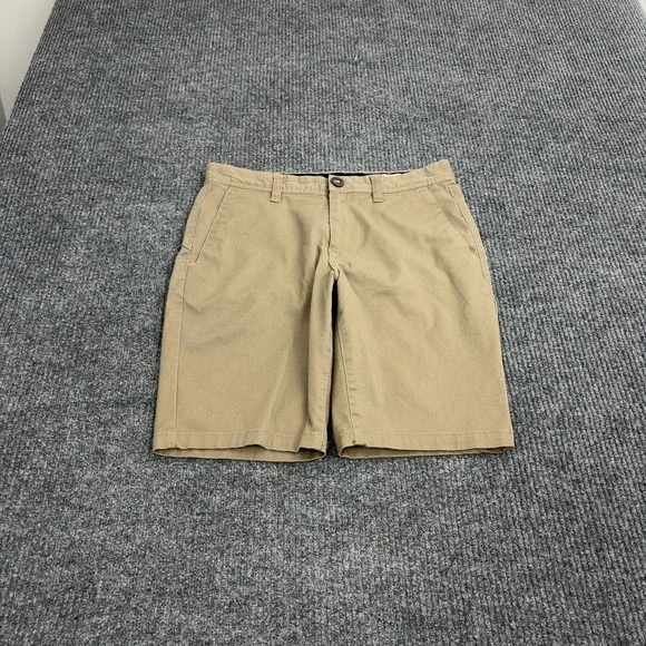 Volcom Shorts Mens 30 Tan Cotton Blend Chino Stretch Skateboarding‎ Casual Style