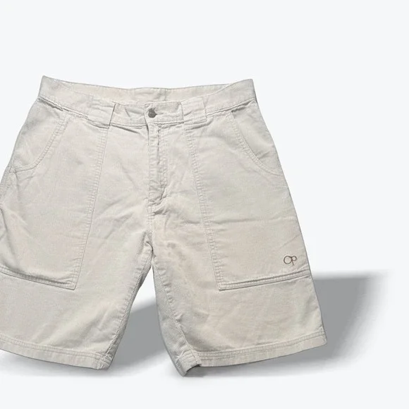 Vintage Ocean Pacific Mens Shorts Corduroy 1990s Cream Surfer Skater Size 33
