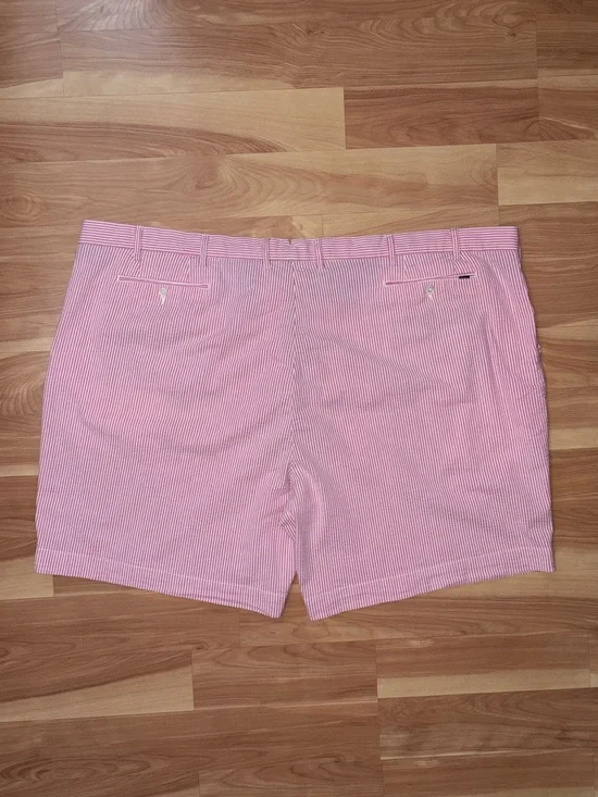 Polo Ralph Lauren Seersucker Pink Striped 9” Shorts Size 56 3X Preppy Ivy League