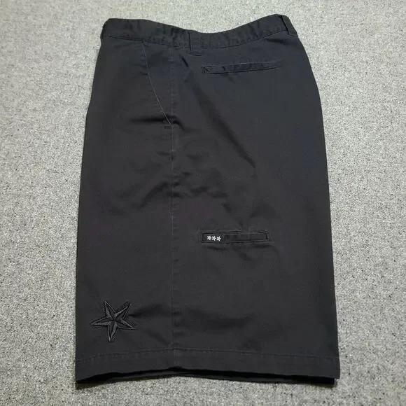 Vintage Y2K No Fear Shorts Mens 40 Black Skater Grunge Baggy Streetwear Punk