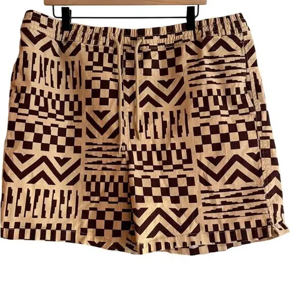 Forever 21 Men Geometric Patchwork Shorts, Size 2XL