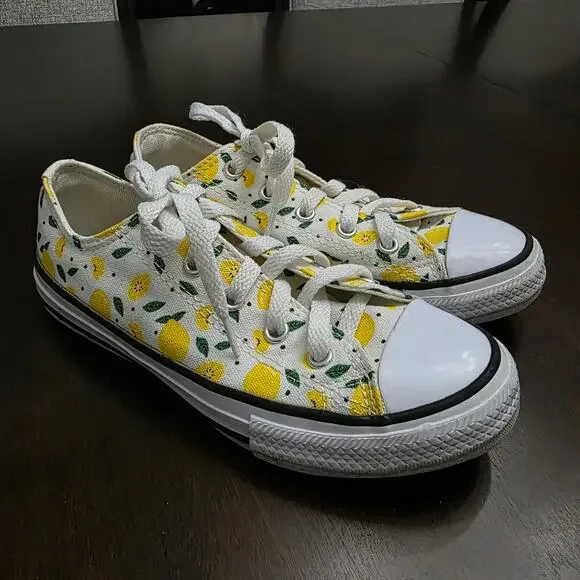 Converse All Star Low Lace Up Lemon Sneakers Size 1