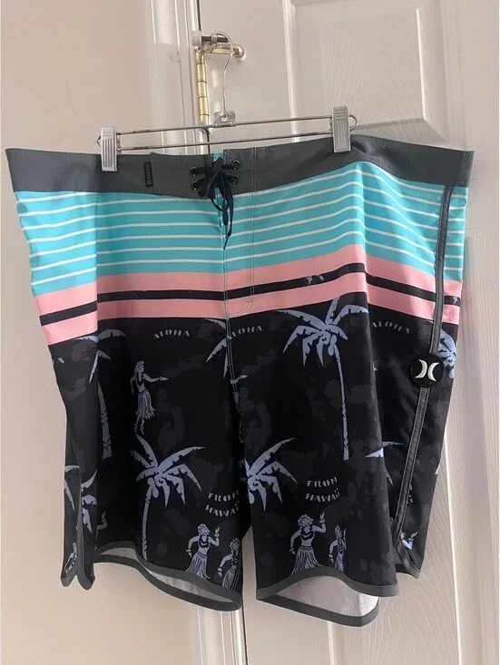 Hurley Men's Size 40 Board Shorts with Tropical Print