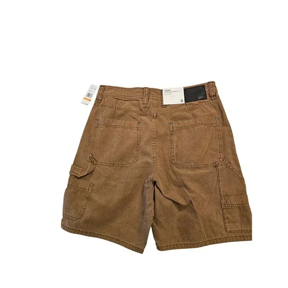 Aeropostale Mens Carpenter Shorts 8 Inch Inseam Brown‎ Canvas Utility Size S NEW