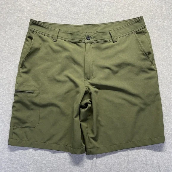 Magellan Outdoors Fish Gear Fishing Chino Shorts Mens 40 Green Water Resistance